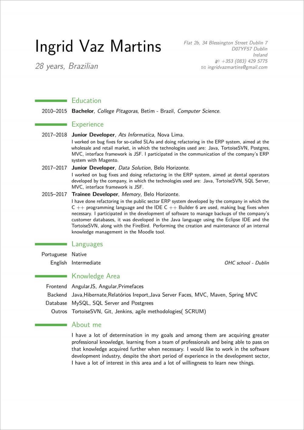 Detail Latex Cv Template Nomer 48