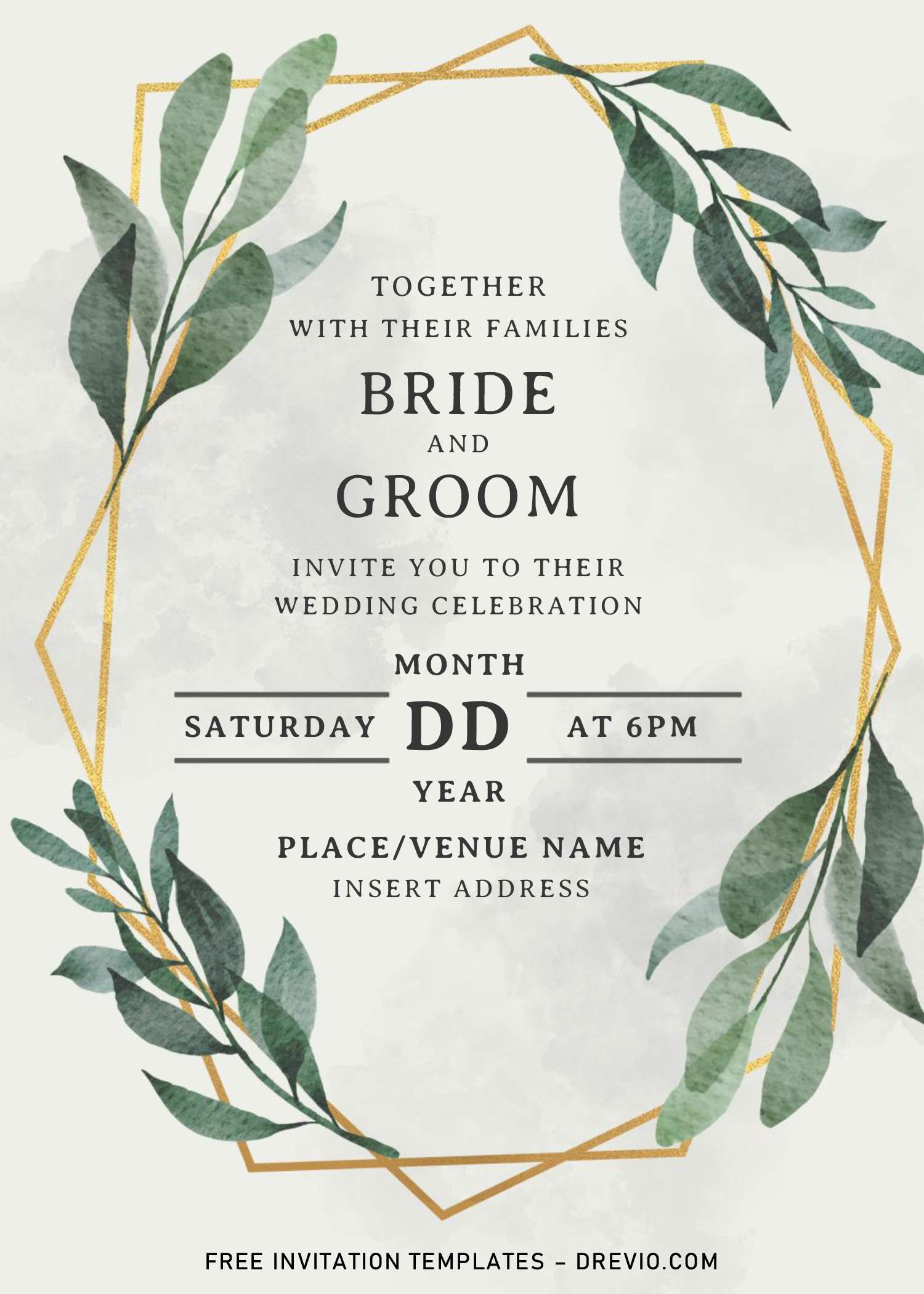 Detail Leaf Invitation Template Nomer 52