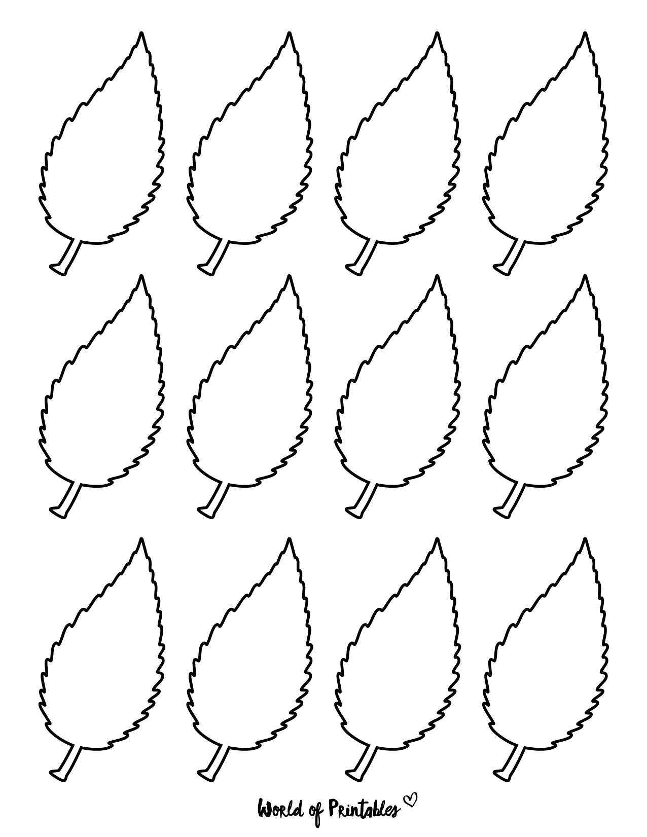 Detail Leaf Template With Lines Nomer 26