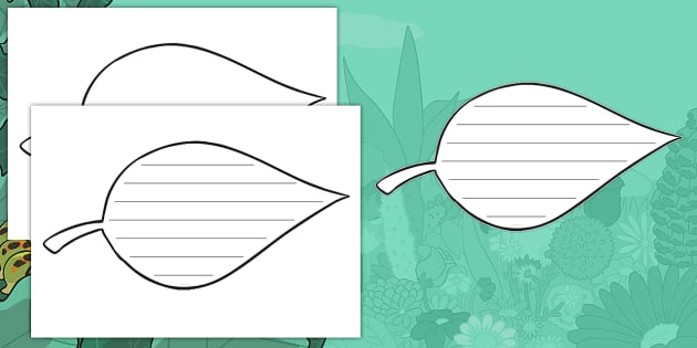 Detail Leaf Template With Lines Nomer 4