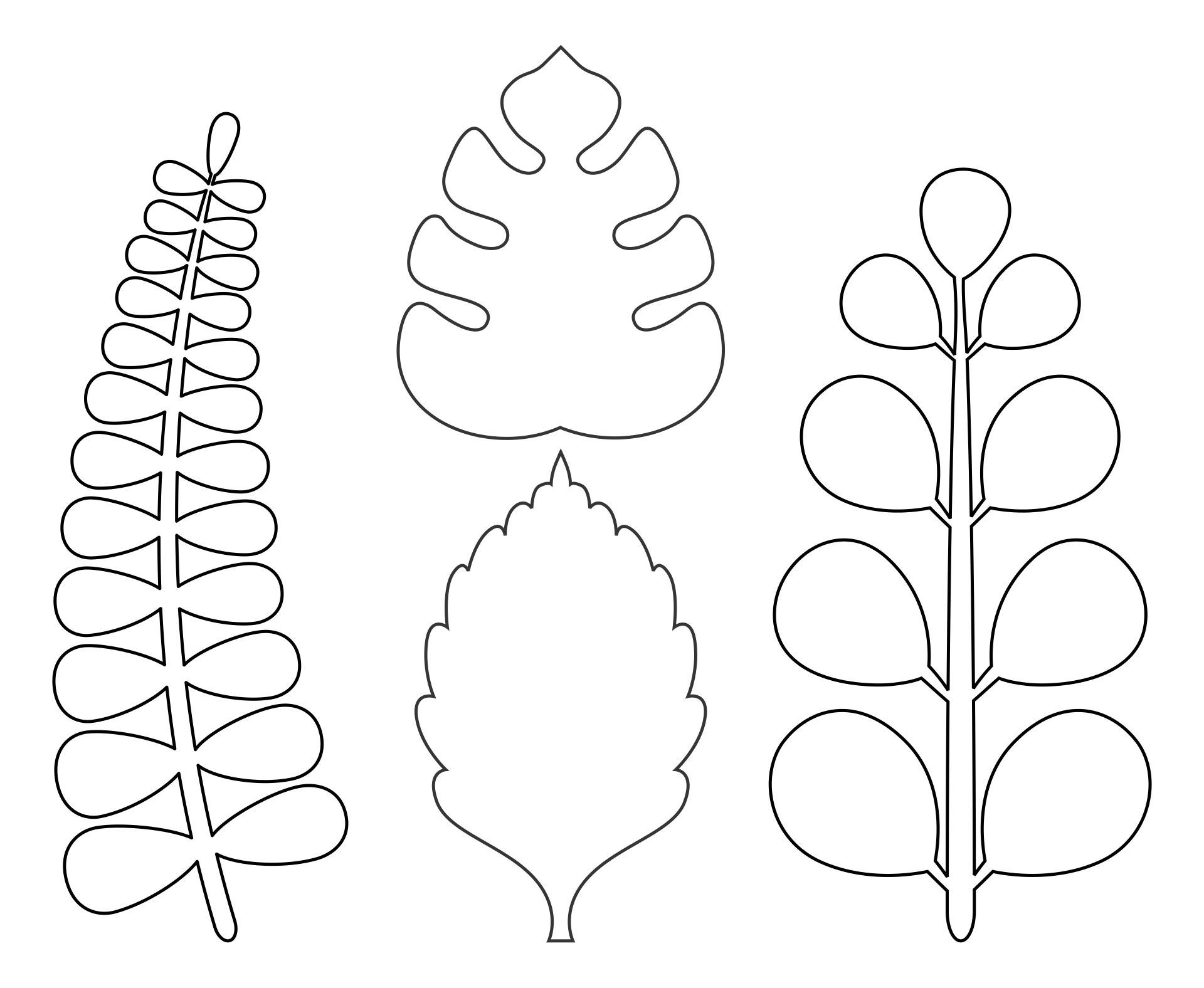 Detail Leaf Template With Lines Nomer 36