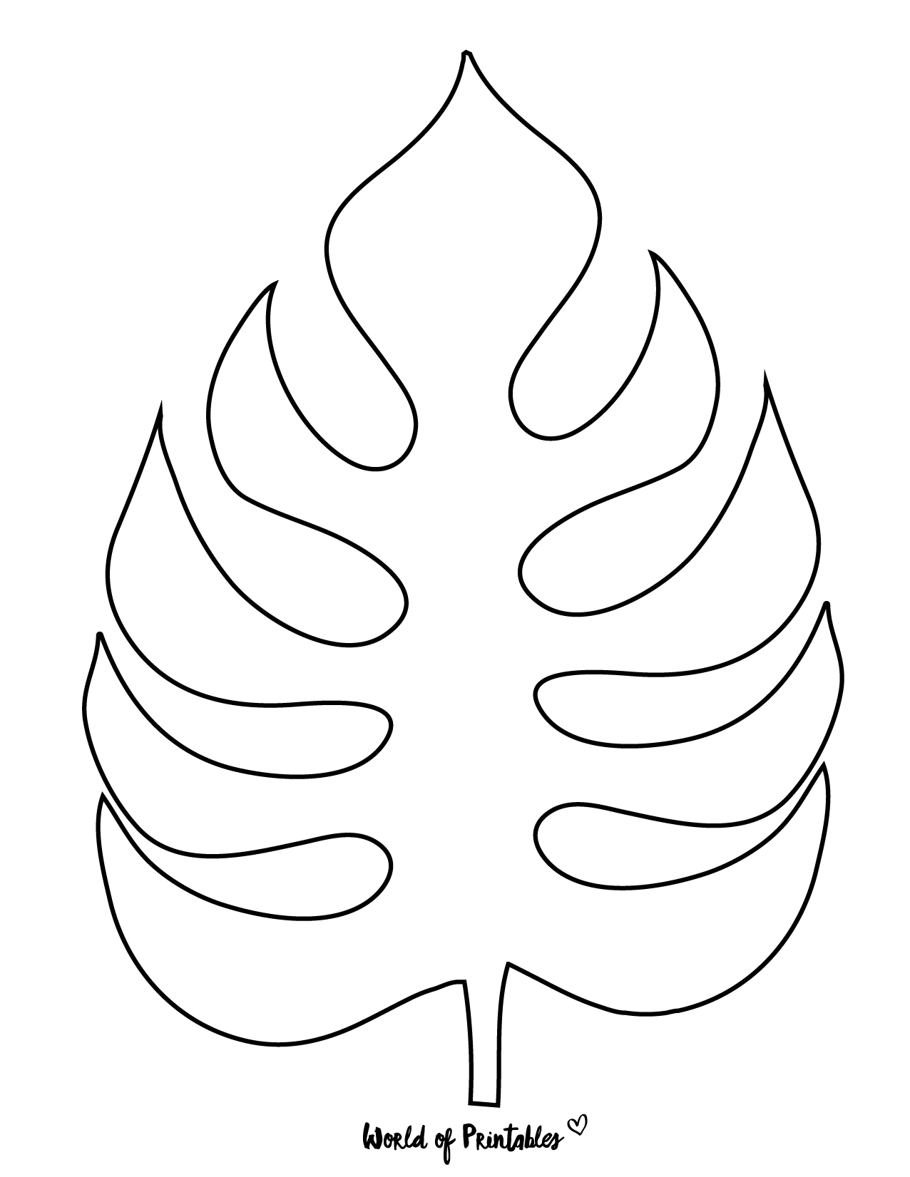Detail Leaf Template With Lines Nomer 45