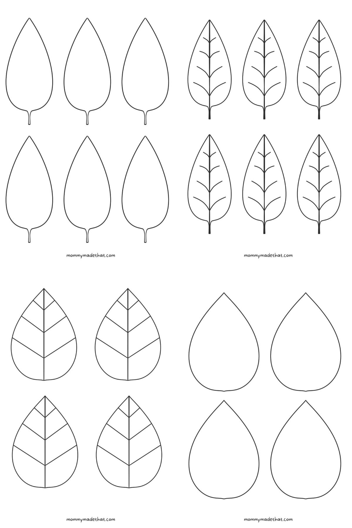 Detail Leaf Template With Lines Nomer 52