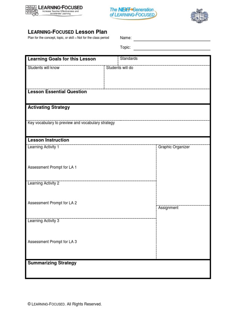 Detail Learning Focused Lesson Plan Template Nomer 3