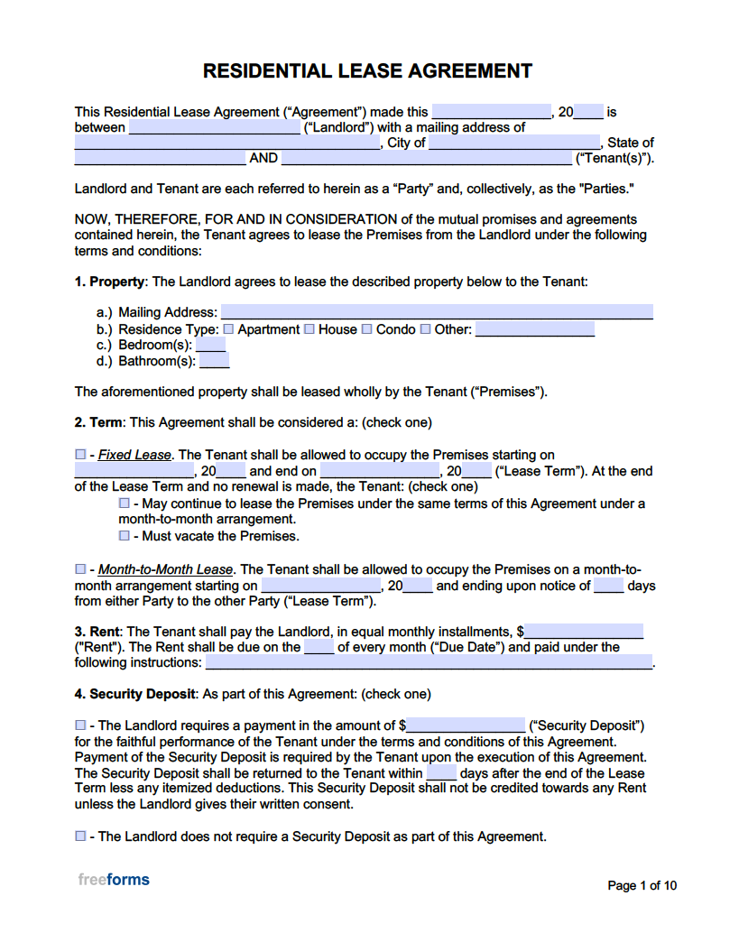 Lease Agreement Template - KibrisPDR