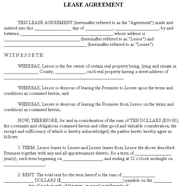 Detail Lease Agreement Template Nomer 38