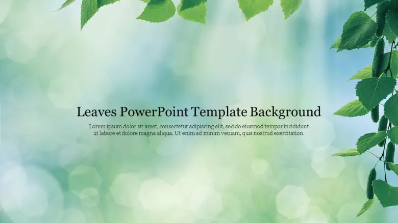 Detail Leaves Ppt Template Nomer 13