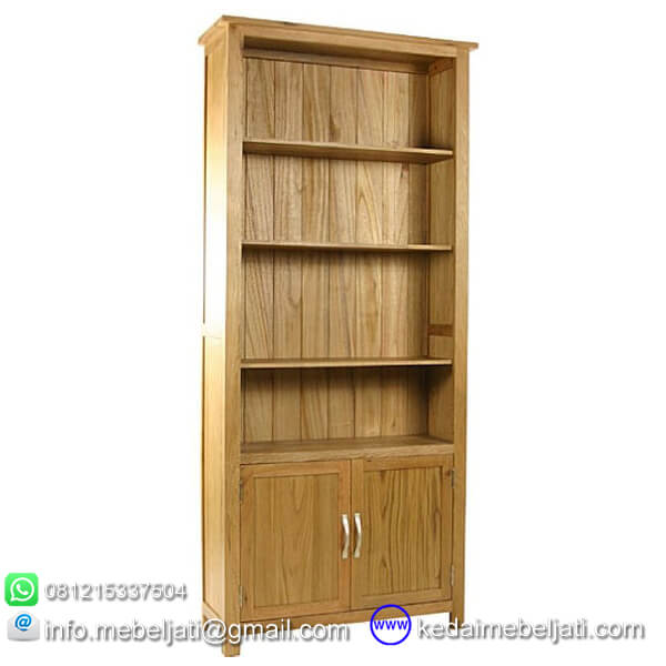 Detail Lemari Buku Jati Minimalis Nomer 17