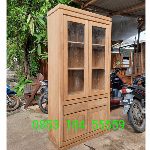 Detail Lemari Buku Jati Minimalis Nomer 19
