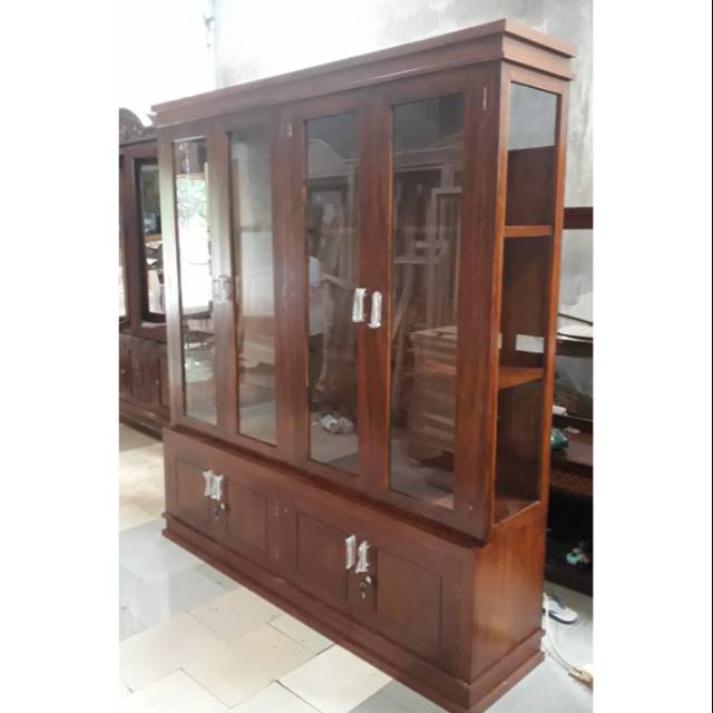 Detail Lemari Buku Jati Minimalis Nomer 21