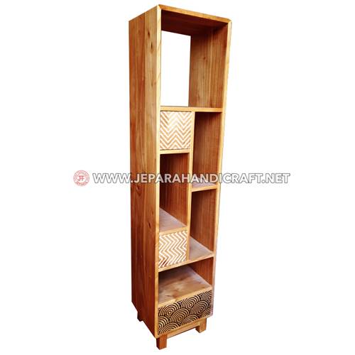 Detail Lemari Buku Jati Minimalis Nomer 28