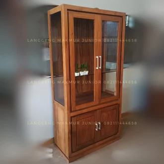 Detail Lemari Buku Jati Minimalis Nomer 29