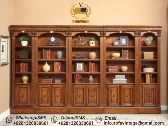 Detail Lemari Buku Jati Minimalis Nomer 30