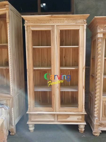 Detail Lemari Buku Jati Minimalis Nomer 34