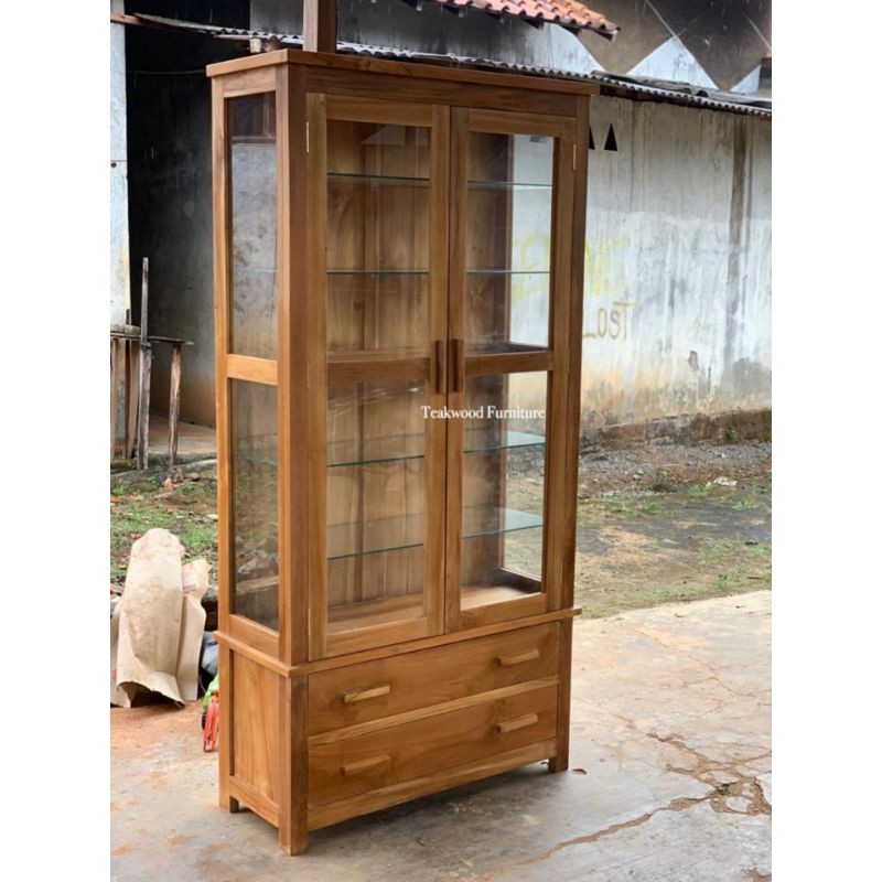 Detail Lemari Buku Jati Minimalis Nomer 36