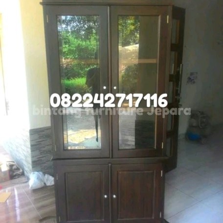 Detail Lemari Buku Jati Minimalis Nomer 40