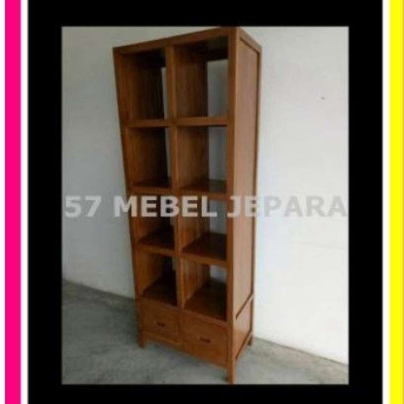 Detail Lemari Buku Jati Minimalis Nomer 42