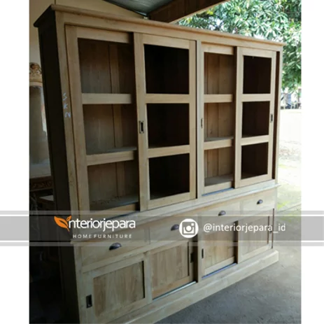 Detail Lemari Buku Jati Minimalis Nomer 46