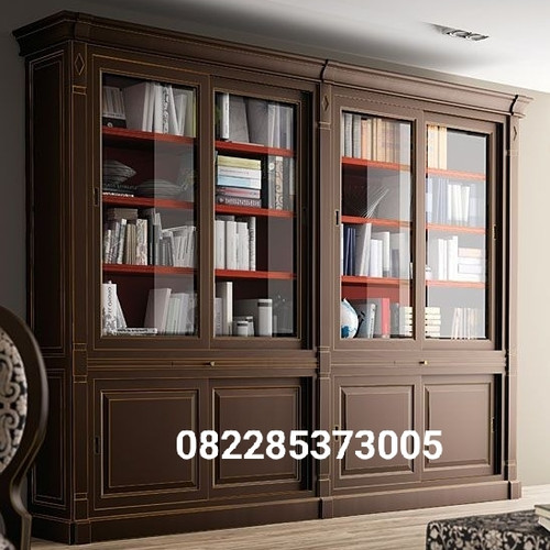 Detail Lemari Buku Jati Minimalis Nomer 47