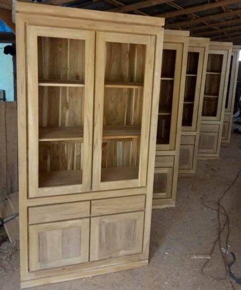 Detail Lemari Buku Jati Minimalis Nomer 49