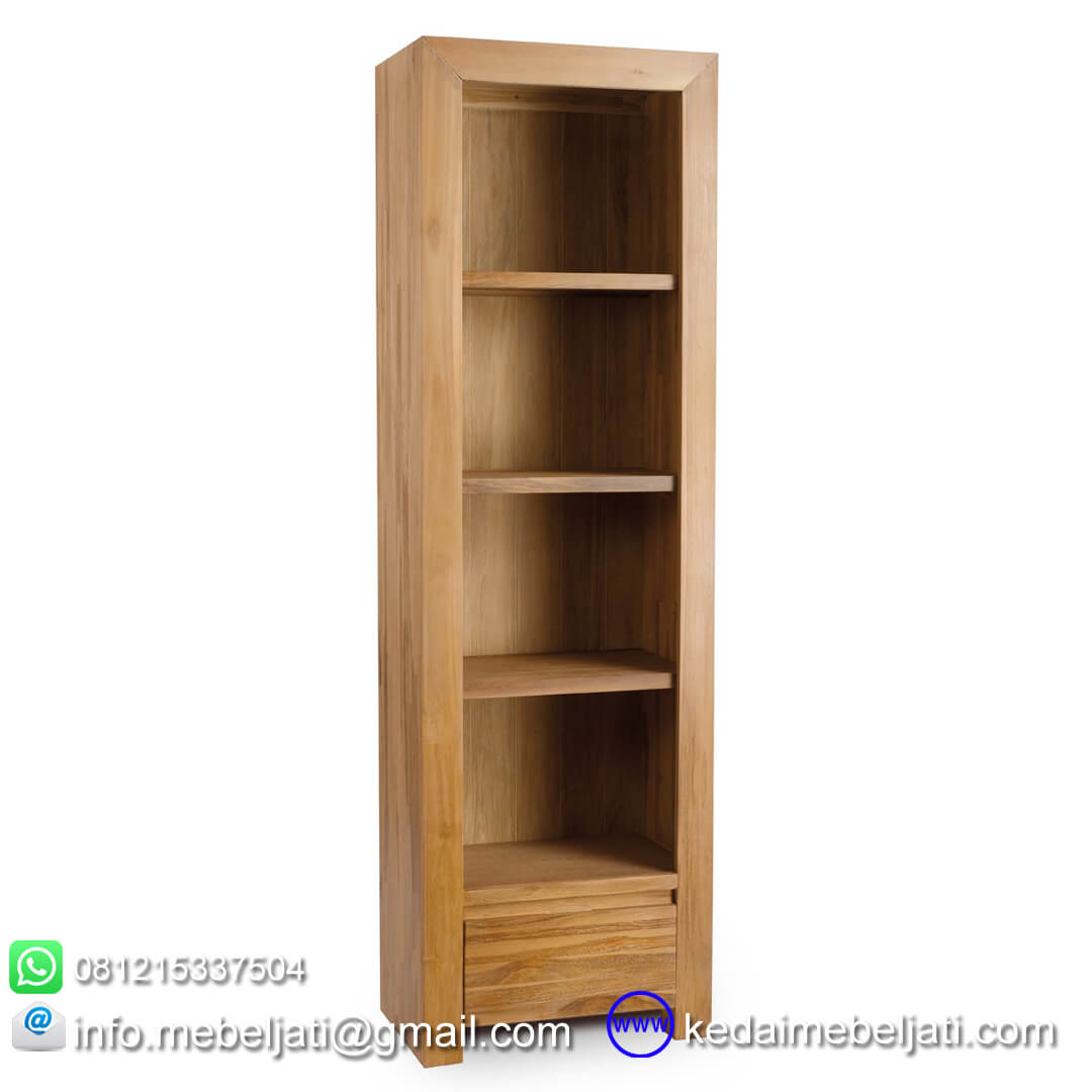 Detail Lemari Buku Jati Minimalis Nomer 51