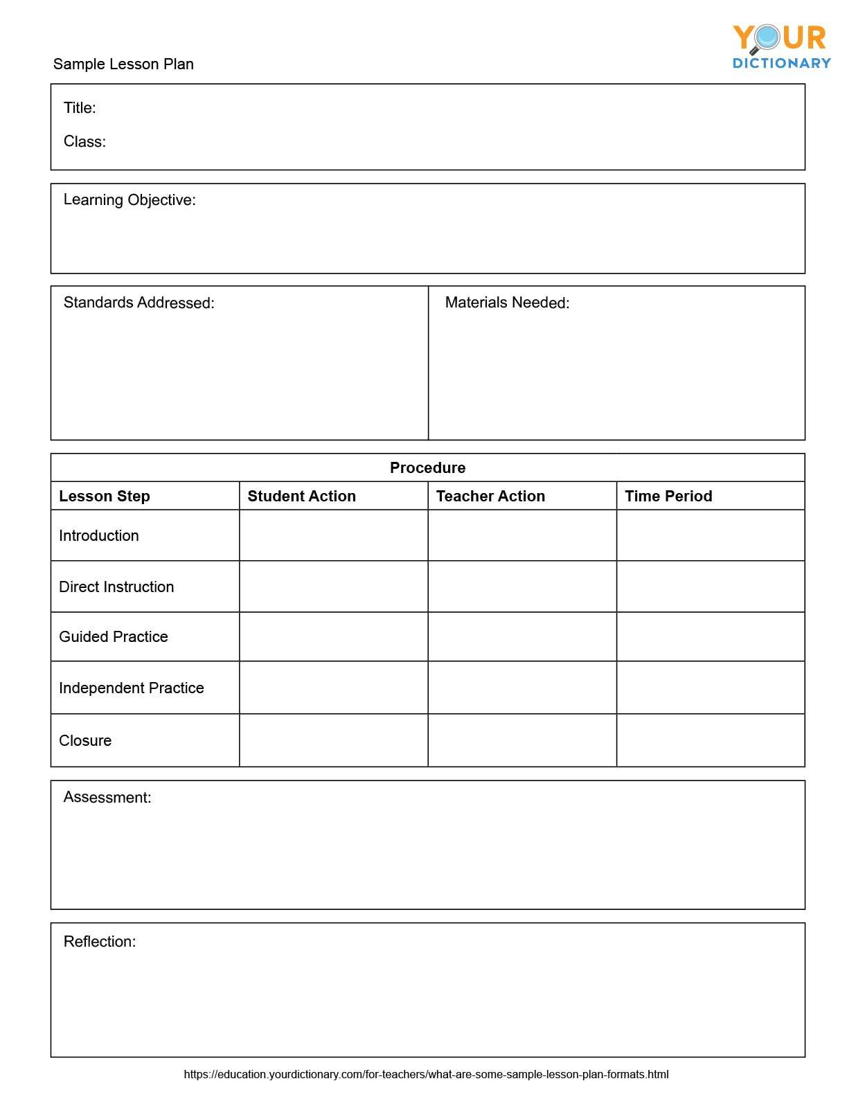 Detail Lesson Plan Template Koleksi Nomer 4