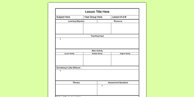 Lesson Plan Template Doc - KibrisPDR