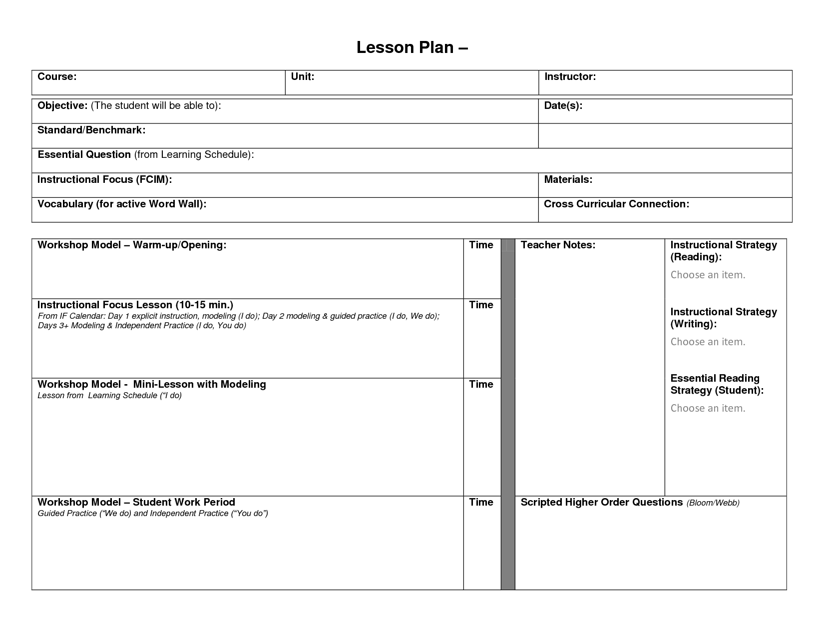 Detail Lesson Plan Template Doc Nomer 12