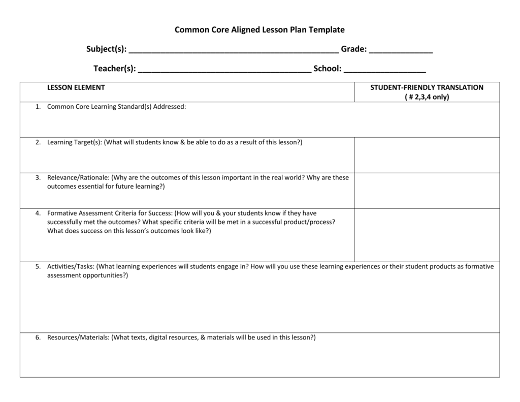 Detail Lesson Plan Template Doc Nomer 19