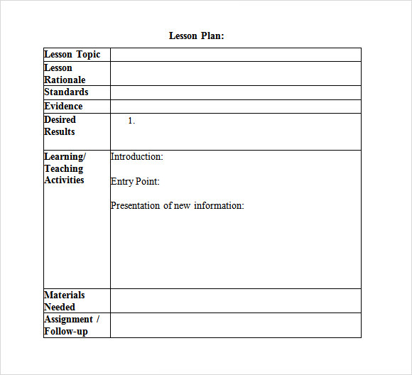 Detail Lesson Plan Template Doc Nomer 22