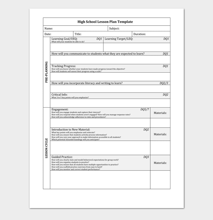 Detail Lesson Plan Template Doc Nomer 30