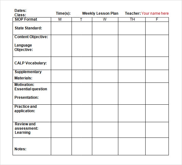 Detail Lesson Plan Template Doc Nomer 48