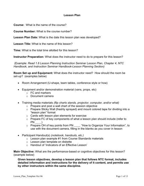 Detail Lesson Plan Template Doc Nomer 56