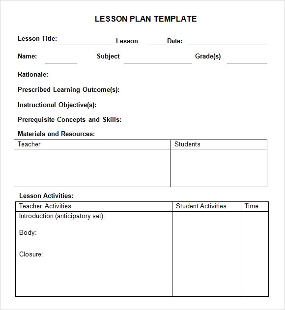 Detail Lesson Plan Template Doc Nomer 7
