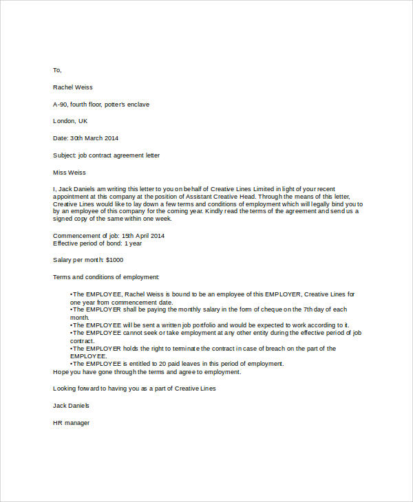 Detail Letter Of Agreement Template Nomer 14