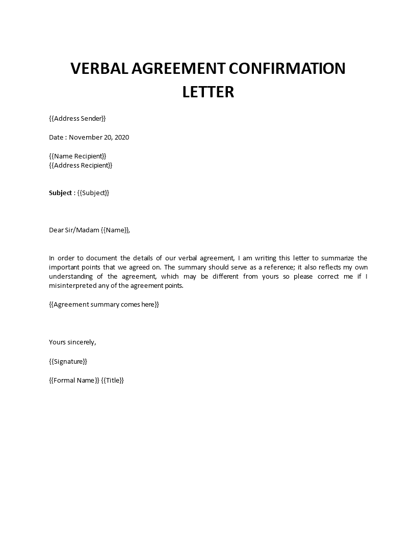 Detail Letter Of Agreement Template Nomer 21