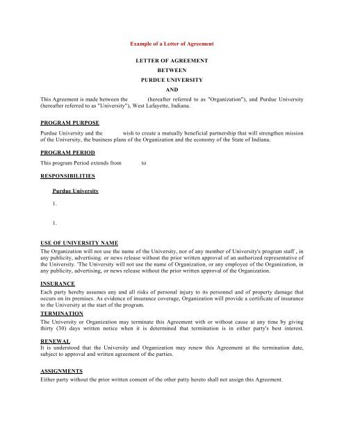Detail Letter Of Agreement Template Nomer 36