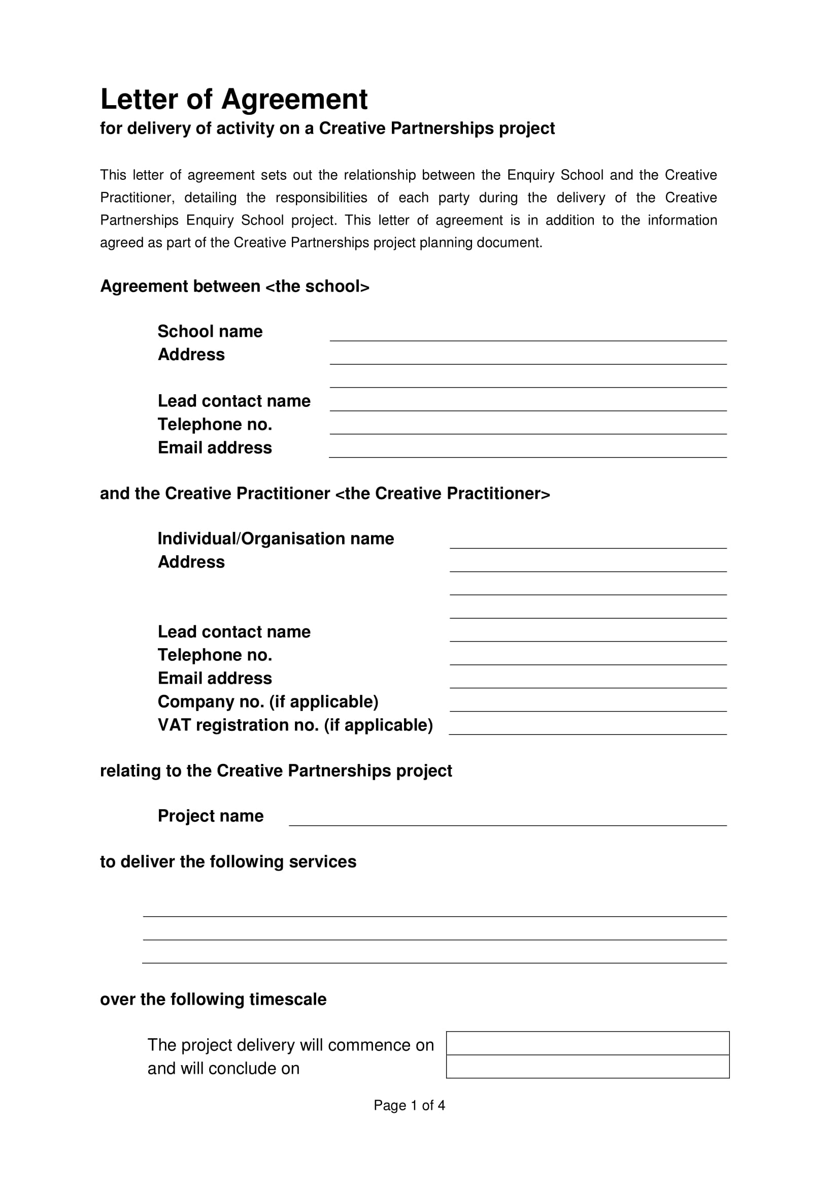 Detail Letter Of Agreement Template Nomer 44