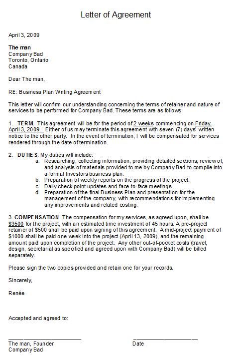 Detail Letter Of Agreement Template Nomer 6