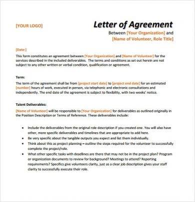 Detail Letter Of Agreement Template Nomer 48