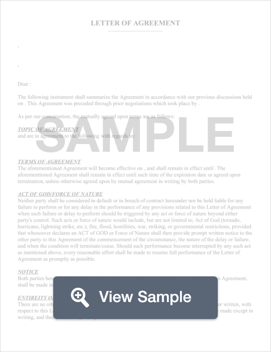 Detail Letter Of Agreement Template Nomer 8