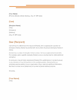 Detail Letter Of Recommendation Template Nomer 2