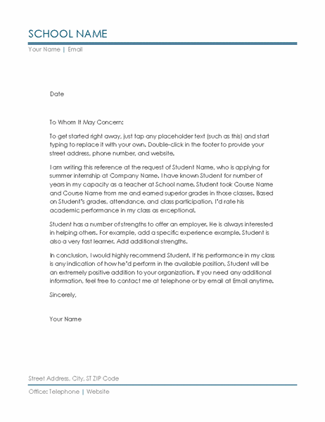 Detail Letter Of Recommendation Template Nomer 27