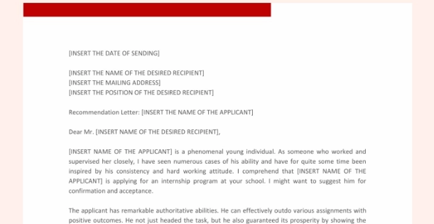 Detail Letter Of Recommendation Template Nomer 42