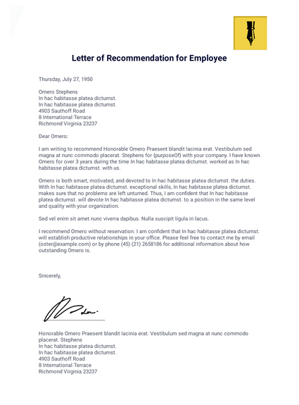 Detail Letter Of Recommendation Template Nomer 52