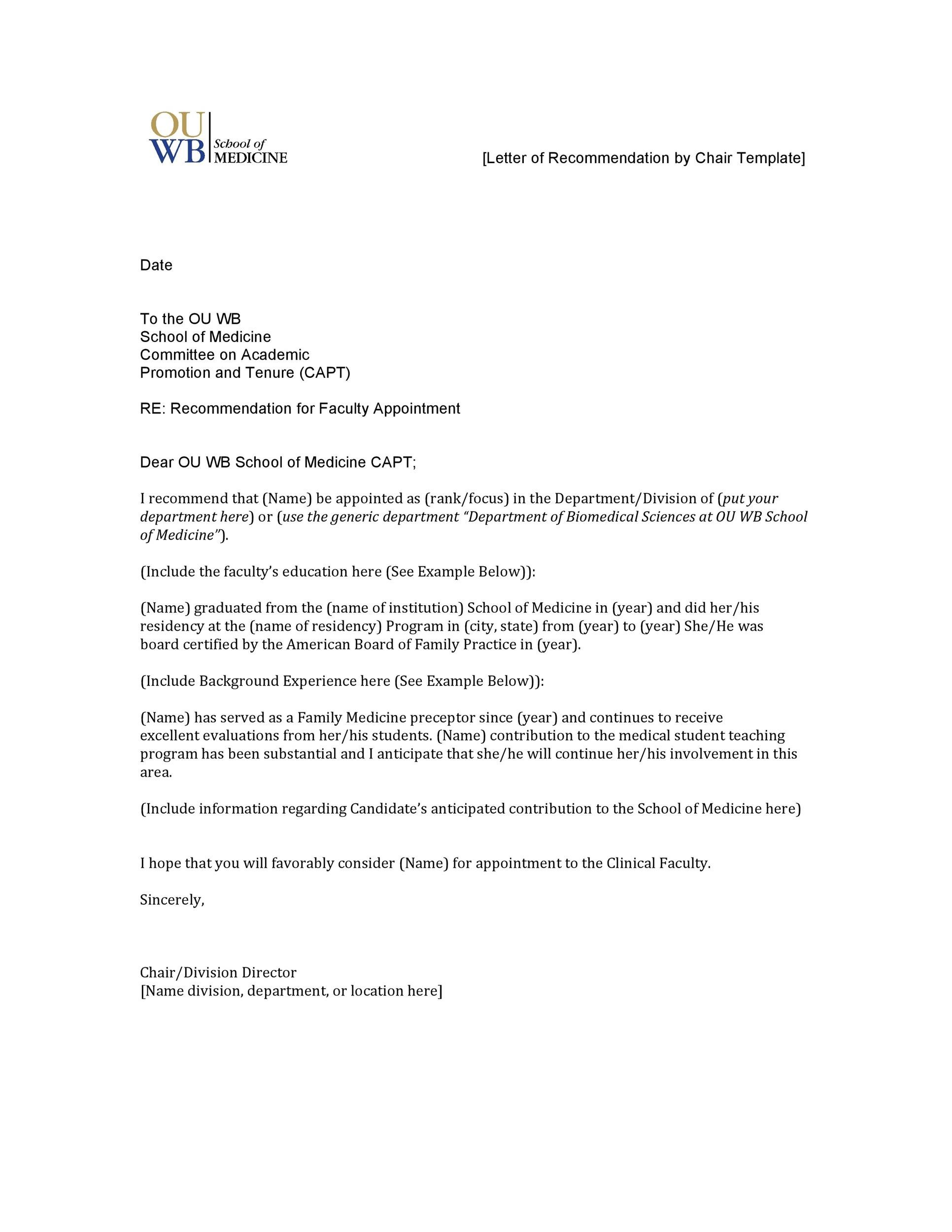 Detail Letter Of Recommendation Template Nomer 9