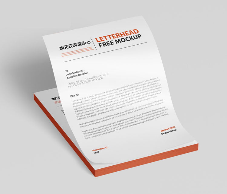 Detail Letterhead Mockup Template Free Nomer 3