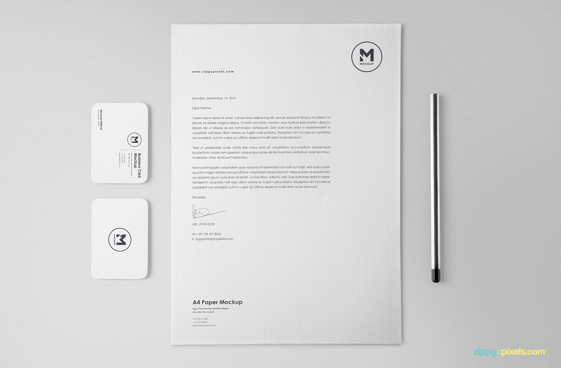 Detail Letterhead Mockup Template Free Nomer 25