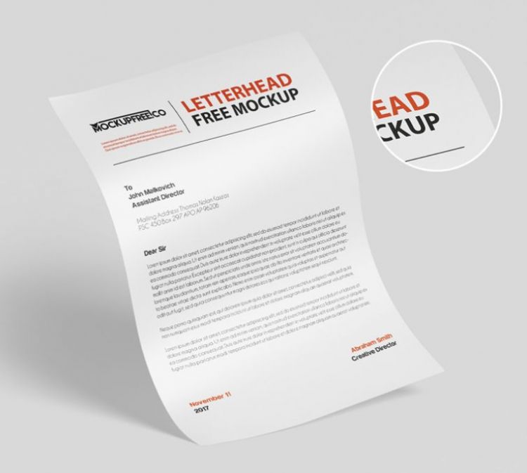 Detail Letterhead Mockup Template Free Nomer 27