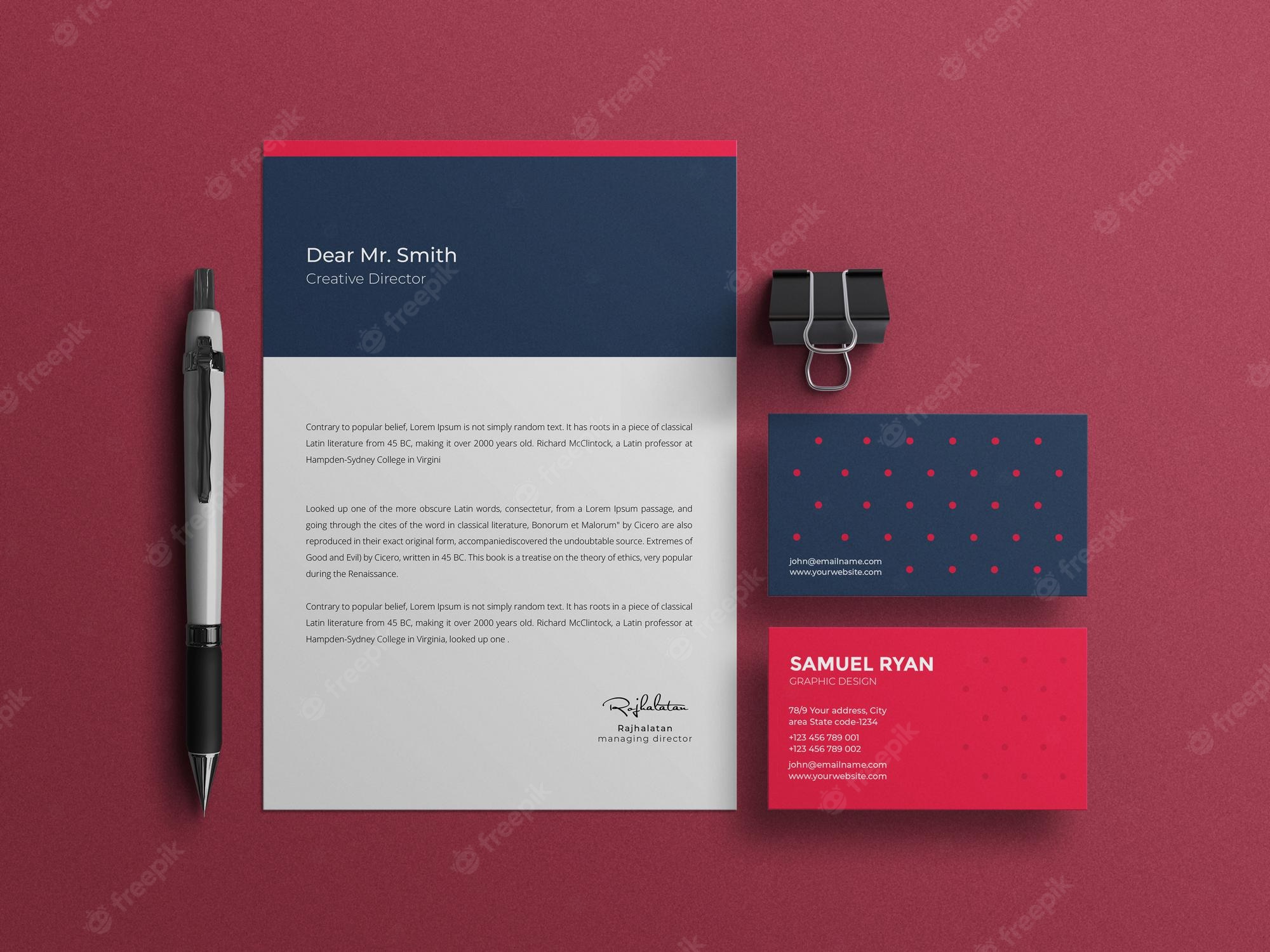 Detail Letterhead Mockup Template Free Nomer 41